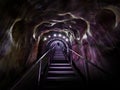 Entry stairs in Turda salt mine, Romania