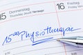 Entry to the calendar: physiotherapy