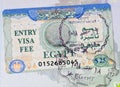 Entry Visa Fee Egypt in Passport Royalty Free Stock Photo