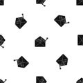 Envellope with graph pattern seamless black Royalty Free Stock Photo