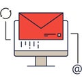 Envelop on computer desktop marketing mail message Royalty Free Stock Photo