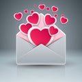 Envelop , heart, love, gift icon.