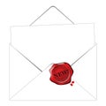 Envelop and paper with a space for your text Royalty Free Stock Photo