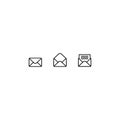 Three versions of bold rounded envelope vector icon