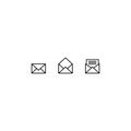 Three versions of bold envelope vector icon