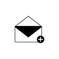 envelope add icon. Element of simple icon for websites, web design, mobile app, info graphics. Signs and symbols collection icon f Royalty Free Stock Photo