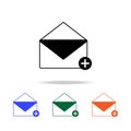 envelope add icon. Elements of simple web icon in multi color. Premium quality graphic design icon. Simple icon for websites, web Royalty Free Stock Photo