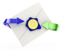 Envelope with arrows and email stamp Royalty Free Stock Photo