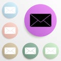 the envelope badge color set. Simple glyph, flat vector of web icons for ui and ux, website or mobile application Royalty Free Stock Photo