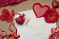 Beautiful bright accessories for Valentine`s Day Royalty Free Stock Photo
