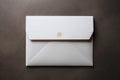 Envelope on a black background. Copy space. Top view, a beautifully designed wedding invitation enveloped in minimalist style, AI