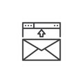 Envelope in browser window outline icon