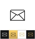 Envelope, business letter or email line vector icon