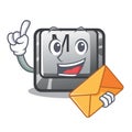 With envelope button M in the character shape Royalty Free Stock Photo