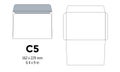 Envelope c5 template for a4, a5 paper with cut lines Royalty Free Stock Photo