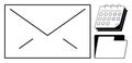 Envelope, Calendar, and Folder Representing Communication, Organization, and Document Management Royalty Free Stock Photo