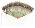 Envelope with Canadian one hundred dollar bills