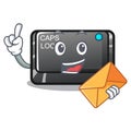 With envelope capslock button in the shape character Royalty Free Stock Photo