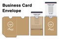 Envelope card die cut mock up template vector