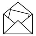Envelope card icon outline vector. Send message