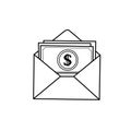 Envelope with Cash Royalty Free Stock Photo