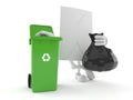 Envelope character with dustbin