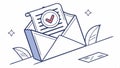 Envelope with checkmark, confirmation and message delivery vector design Generative AI
