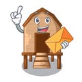 With envelope chiken coop isolated on a mascot