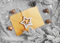 Envelope, frame banner holiday border layout tree , alarm clock christmas background Royalty Free Stock Photo