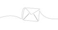 Envelope continuous line drawing vector. Message, notification, business correspondence.