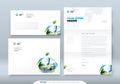 Envelope DL, C5, Letterhead. Corporate business template for envelope and letter. Layout with modern colored spots Royalty Free Stock Photo