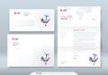 Envelope DL, C5, Letterhead. Corporate business template for envelope and letter. Layout with modern colored spots Royalty Free Stock Photo