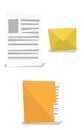 Envelope, document and folder with file.