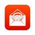 Envelope with email sign icon digital red Royalty Free Stock Photo