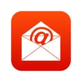 Envelope with email sign icon digital red Royalty Free Stock Photo
