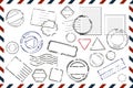 Envelope With Empty Stamps Composition Royalty Free Stock Photo