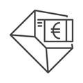 Envelope with Euro Money vector Corruption concept line icon