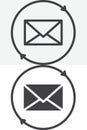 Envelope exchange line and solid vector icon set Royalty Free Stock Photo