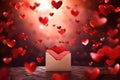 Envelope Exploding With Hearts, Love, Romantic, Surprise, Valentines Day, Sentimental, Mail, Celebrate, Happiness, Greeting Card,