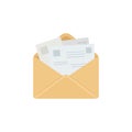 Envelope filled with documents in minimal vector art style illustration Royalty Free Stock Photo