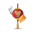 With envelope Happy face asian lantern mascot cartoon style Royalty Free Stock Photo