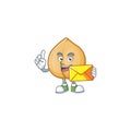 With envelope Happy face chickpeas mascot cartoon style Royalty Free Stock Photo