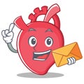 With envelope heart character cartoon style