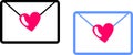 Envelope with heart icon Royalty Free Stock Photo