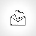 envelope with a heart icon. Love message line icon. love letter mail web icon Royalty Free Stock Photo
