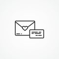 Love message line icon. love letter mail line icon Royalty Free Stock Photo