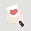 Envelope with heart vector illustration