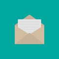Envelope icon flat style. Mail icon isolated on white background. Vector illustration Royalty Free Stock Photo