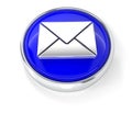 Envelope icon on glossy blue round button Royalty Free Stock Photo