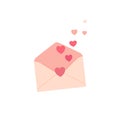 envelope icon with heart . Happy valentine day message in love concept. envelope vector icon illustration Royalty Free Stock Photo